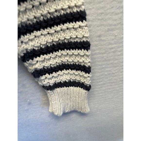 Madewell Knit Crochet Pullover Blue White Nautical Sweater Small - Picture 3 of 8